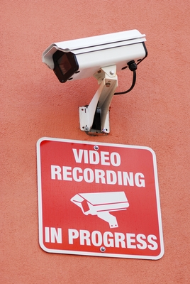 Security Camera and Warning Sign